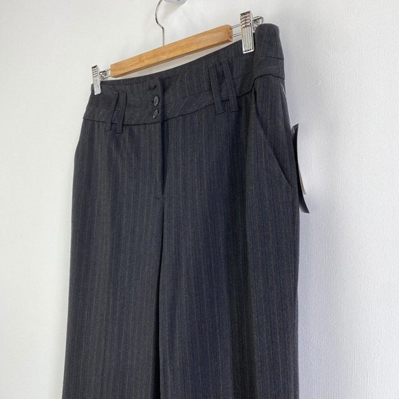 TALL GIRL Stripe Straight/Flare Leg Pant NWT Gray - Picture 2 of 6
